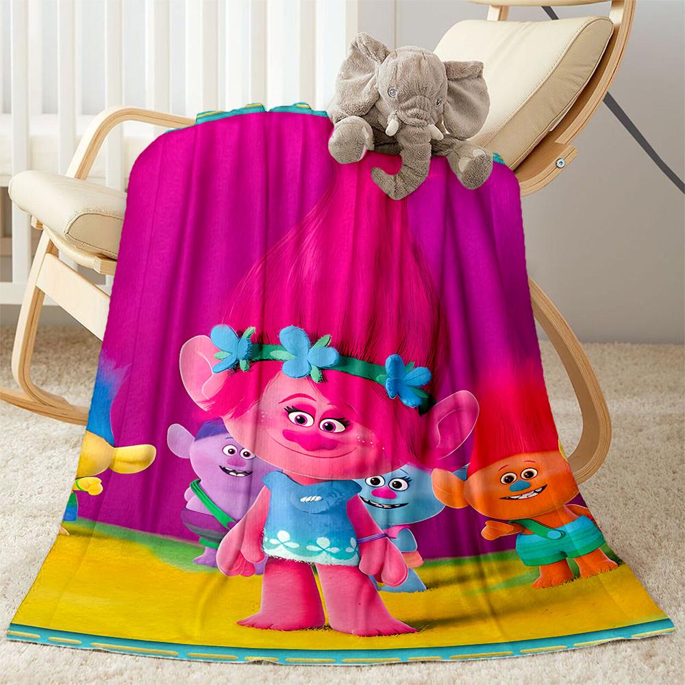 Trolls World Tour Blanket Soft Warm Cozy Suitable for Chair Bed Livingroom for All Seasons Modern Ideal Gift For Birthday Valentine'S Day