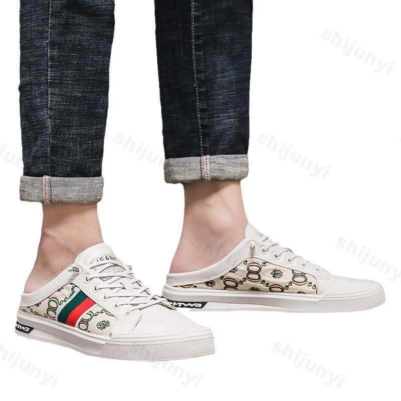 Men's Slippers 2025 Summer New Outdoor Anti-slip Breathable Male Casual Slippers Trend Party Flat Sandals Half Slippers