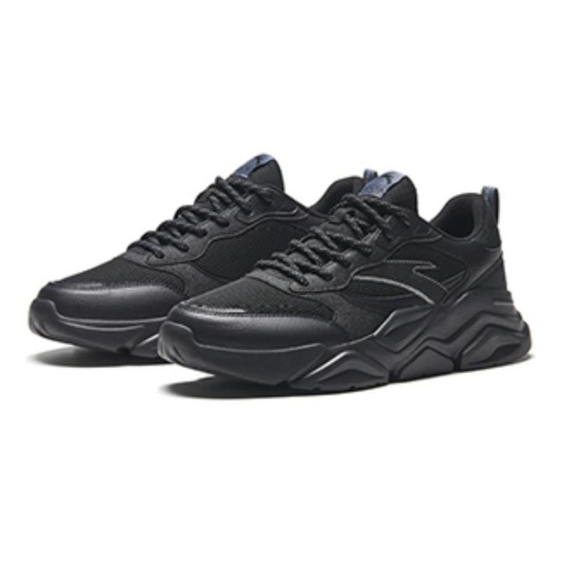 Anta Life Collection Anti-Slip Wear-Resistant Breathable Impact-Resistant Lightweight Mid-Top Running Shoes Men's Black Sneakers 912338821-1