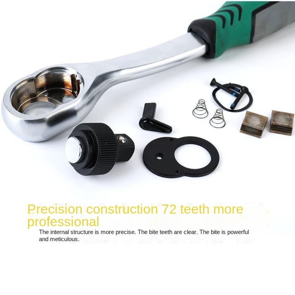 New Chrome Vanadium Steel Ratchet Wrench 1/4" 3/8" 1/2" 72 Teeth Right Angle Wrench High Torque Quick Release Hand Tools Home