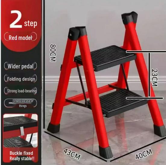 Cream Fabric A-Frame Ladder: Foldable, Multi-Functional, Portable for Indoor Use in Living Areas and Bedrooms