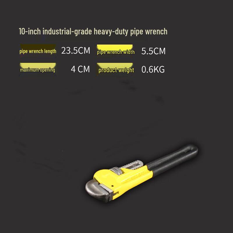 Heavy-Duty High-Carbon Steel Pipe Wrench CN plug (adapter included)