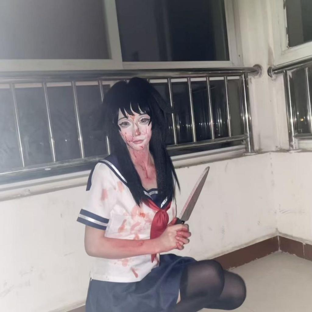 1. Game Yandere Simulator Ayano Aishi Cosplay Costume Yandere Chan Akademi High Sailor JK Uniform Full Outfit for Halloween Comic Con