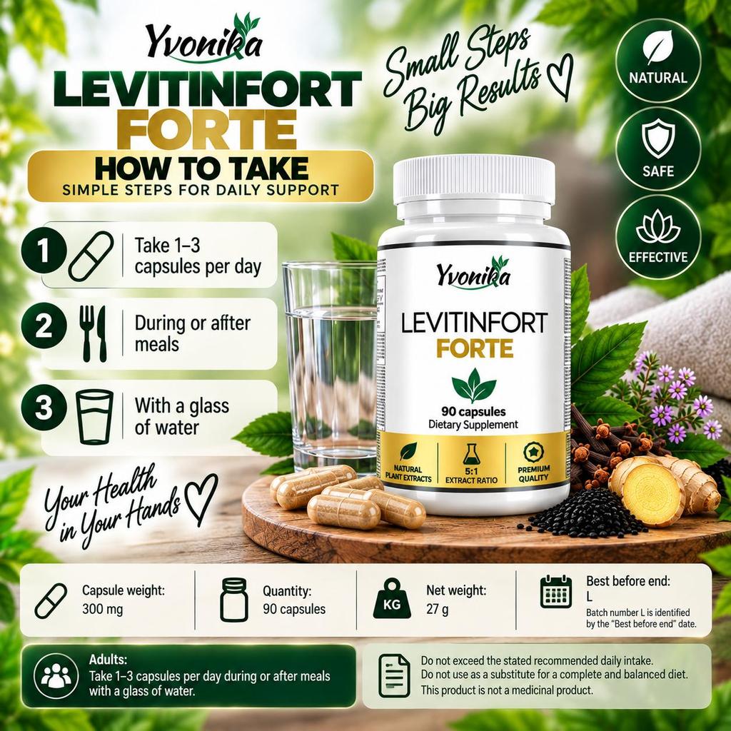 Yvonika Levitinfort Forte – Premium Antifungal, Nail & Skin Support, 90 Capsules