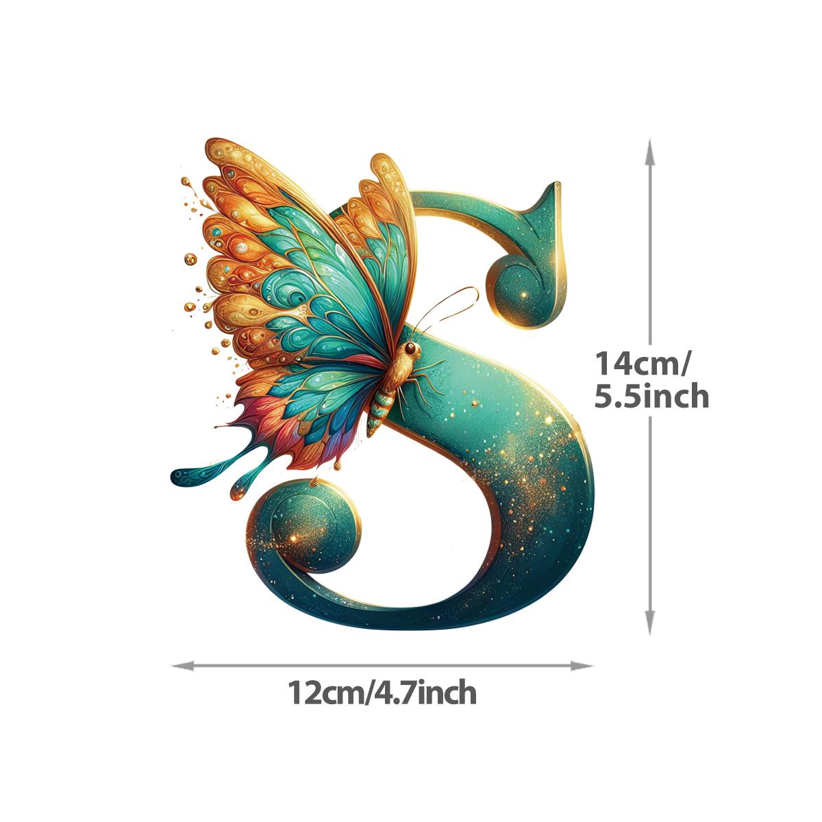 

DTF нашивки на одежду бабочка с буквами А-Я новый моющийся аксессуар для одежды с теплопередачей, нашивка «сделай сам» с индивидуальным логотипом