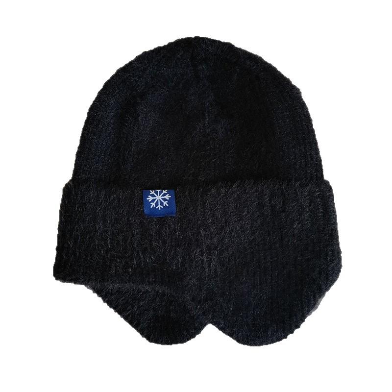 Unisex Winter Strickmütze mit Ohrenklappen - Warme Schneeflocken-Fleece-Beanie für Outdoor-Aktivitäten
