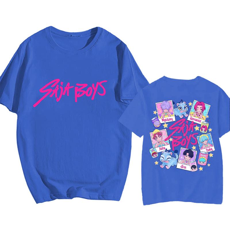 Anime KPop Demon Hunters T-shirt Summer Saja Boys Print Men Women Short Sleeve Y2k Top Summer Oversized Unisex Streetwear Tee 9 Colors