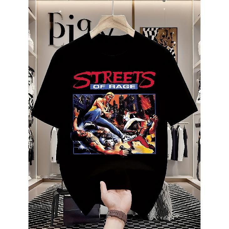 Retro Streets of Rage/Men's T-Shirt Featuring Axel And Blaze/Casual Crew Neck Shirt/Perfect for Fans of The Classic Video Game