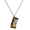 Leopard Print Comb Necklace Leather Rope Long Sweater Chain Necklace and Accessory