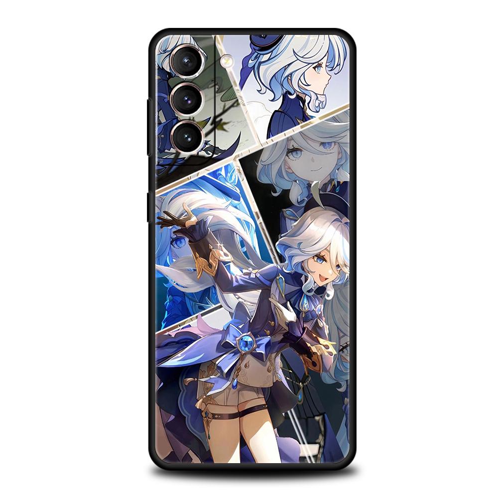 Genshin Impact Lovely Furina Phone Case For Samsung Galaxy S25 Edge S24 S23 S22 Ultra S20 S21 FE 5G S10 S9 Plus S10E Soft Cover