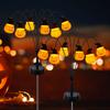 4er-Pack 8LED Solar-Kürbislichter Halloween-Dekorationen Außenwegleuchten Gruselige wasserdichte Glühwürmchenlichter für Garten Rasen