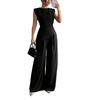 Women's 2-Piece Fashionable Casual Sleeveless Asymmetric Top And Wide-Leg Pants Set