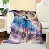 1pc Flannel Cinderella Blue Dress Style Bedding Throw Blanket Sofa Cover Gift Home Decor Lightweight Soft Warm Throw