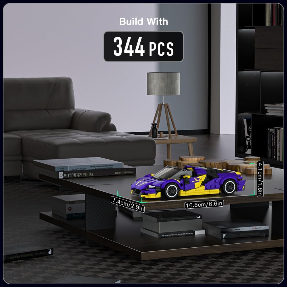 MOULD KING Speed Champion CENTENNIAL  BUL Supercar 27054 Building Set Toy Collectible Model Car Block Children's Gift 8+(344 Pieces)