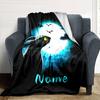 Toothless Dragon Full Moon Night Scene Flannel Blanket With Customizable Name Comfortable In All Seasons Suitable For Sofas Beds Travel Camping And