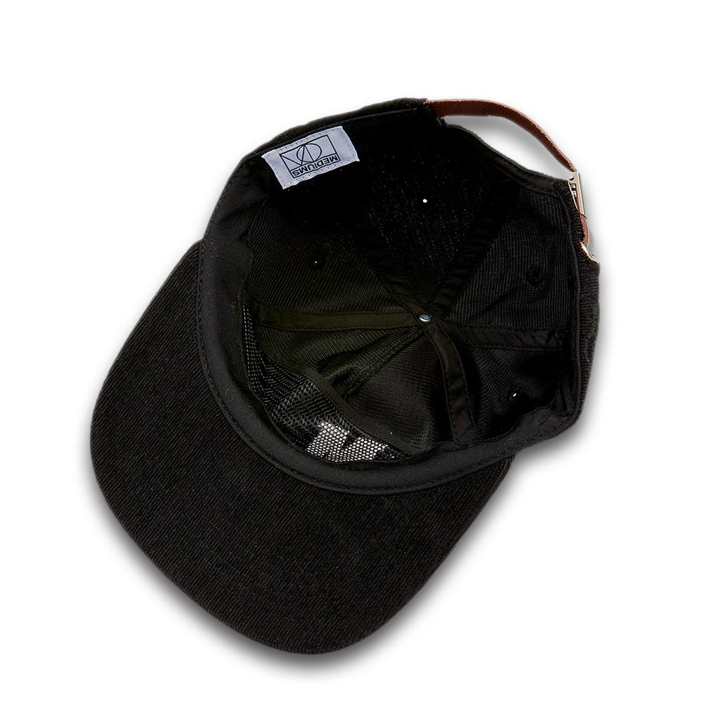 Midieomseu Geometric Logo Corduroy Cap - Black