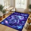 Elephant Theme Crystal Velvet Rug Personalized Custom Name Text Soft Floor Mat Home Decor
