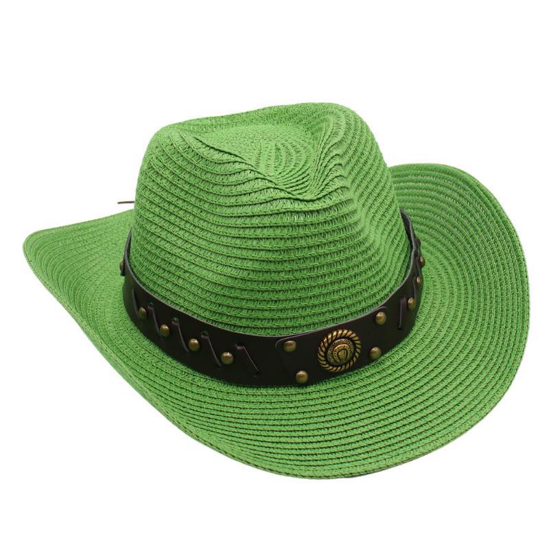 Flat Top Beach Hat Seaside Sun Hat Dome Vacation Rough Rim Panama Lafite Straw Hat