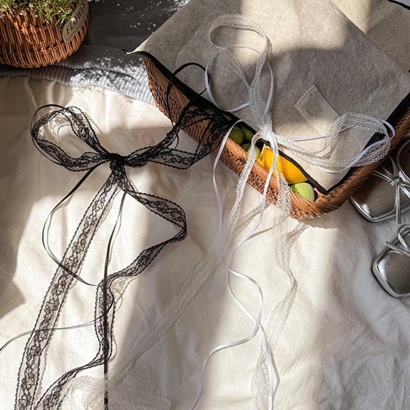 Delicate White Lace Ribbon For Hair Accessories And Crafting Polyester Ornamental Trim