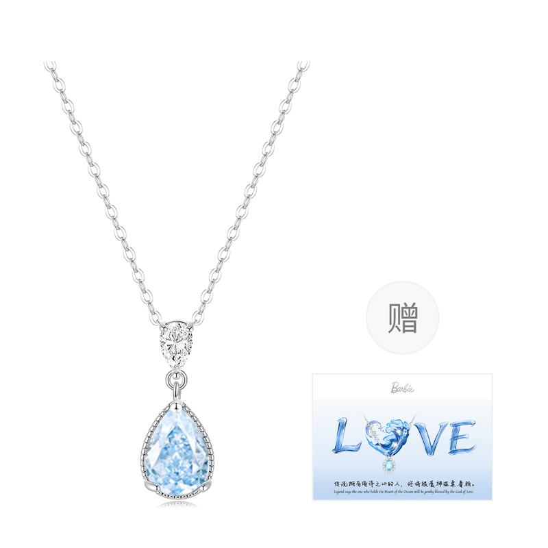 Barbie crystal necklace [Blue Tears of Happiness Limited Edition]  Exquisite Sparkling Water Drop Pendant Pink Tears Sweet TX2601008 синий