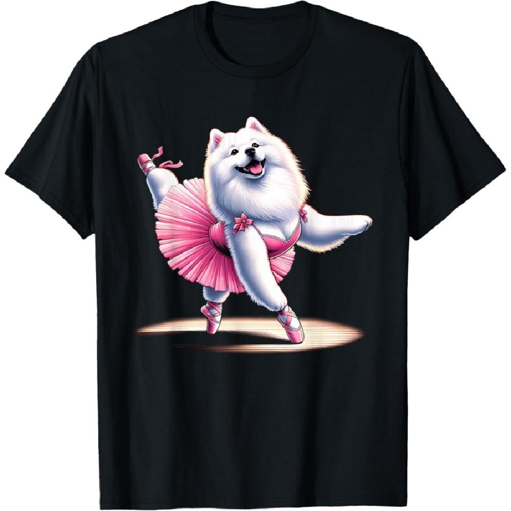

Ballerina Samoyed Dog Dancing T-Shirt for Men Women Girls Kids S