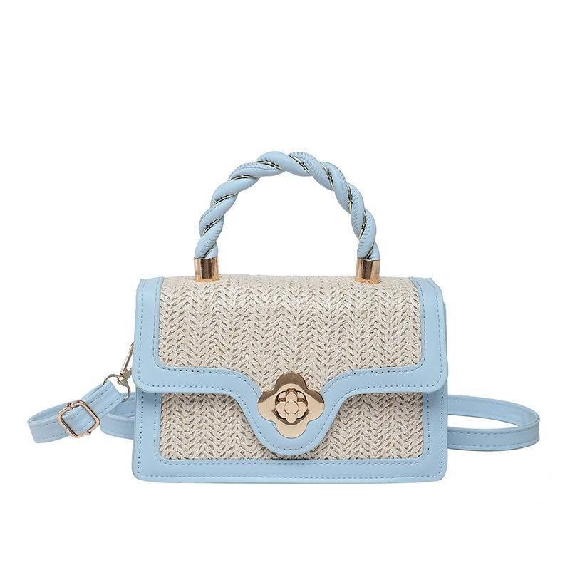 Beautifully Woven Fashion Color Matching 2025 New Flower Lock Trend Large Capacity Foreign Style Crossbody Portable Small Square Bag