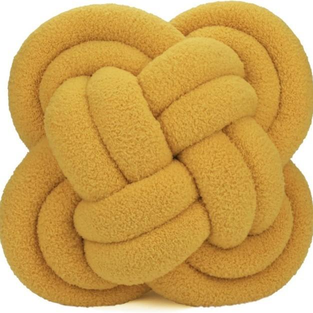 Knoten-Kissen mit Lammwollbezug für moderne Wohnkultur