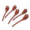 5Pcs Wooden Soup Spoon with Curved Handle Multi Purpose Rice Scoop for Home Kitchen(Paint Color )