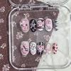 Cute Pink Rabbit Love Bear 3D Star Butterfly Knot Wing Dot Ellipse Fake Nails Birthday Gift Nail Art