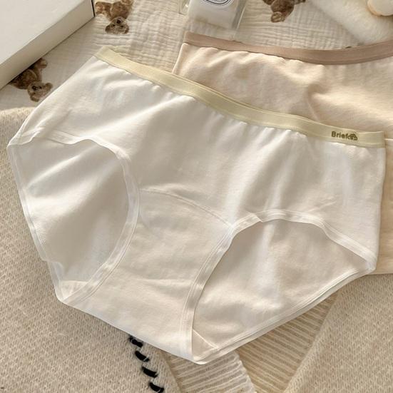 6 Pcs Women's Cotton Underwear Mid Waist Ladies Full Coverage Panties Soft Stretch Cheeky Bikini Briefs