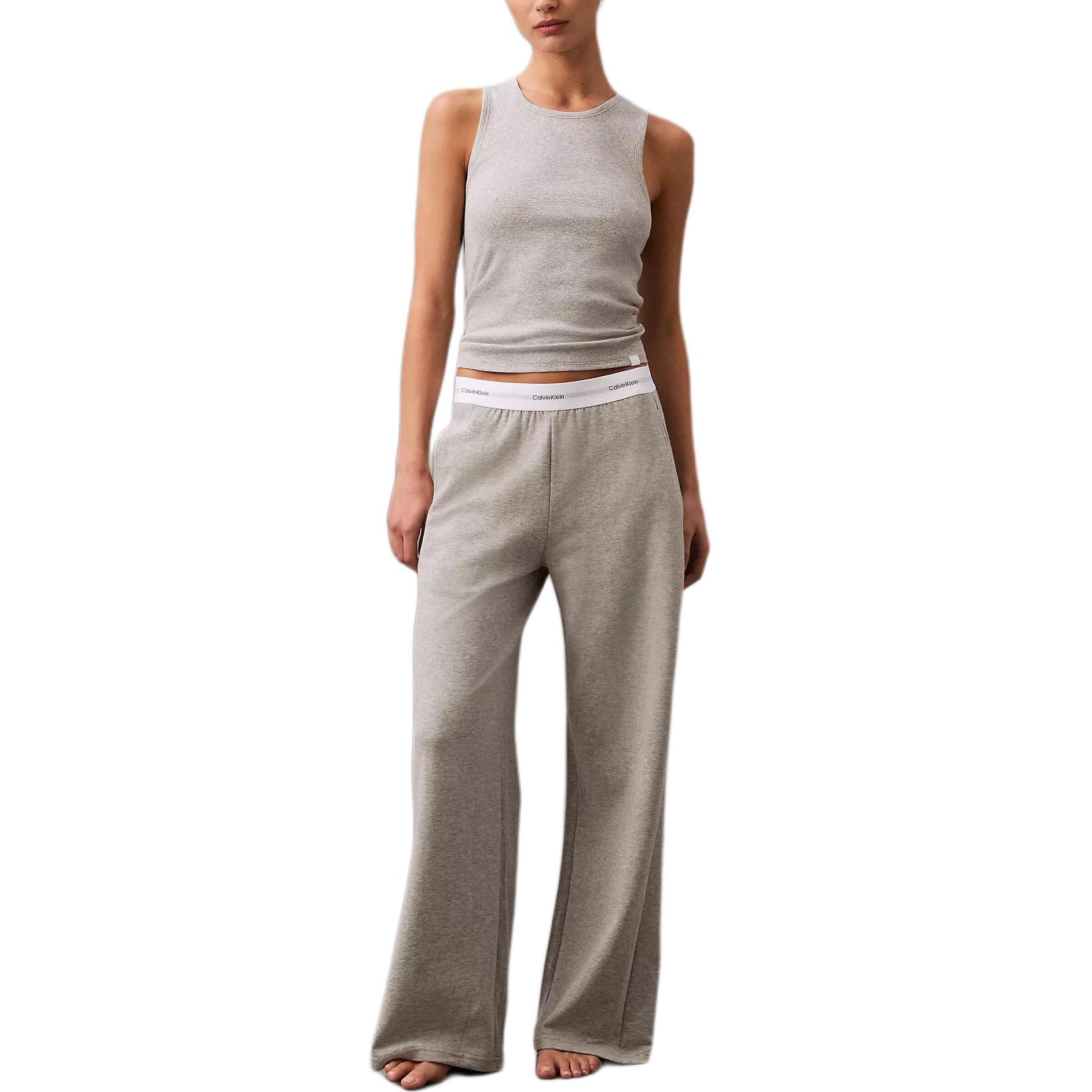 

Calvin Klein Мягкие брюки для отдыха с высокой посадкой и широкими штанинами Женские брюки Серый QS7278-050 L