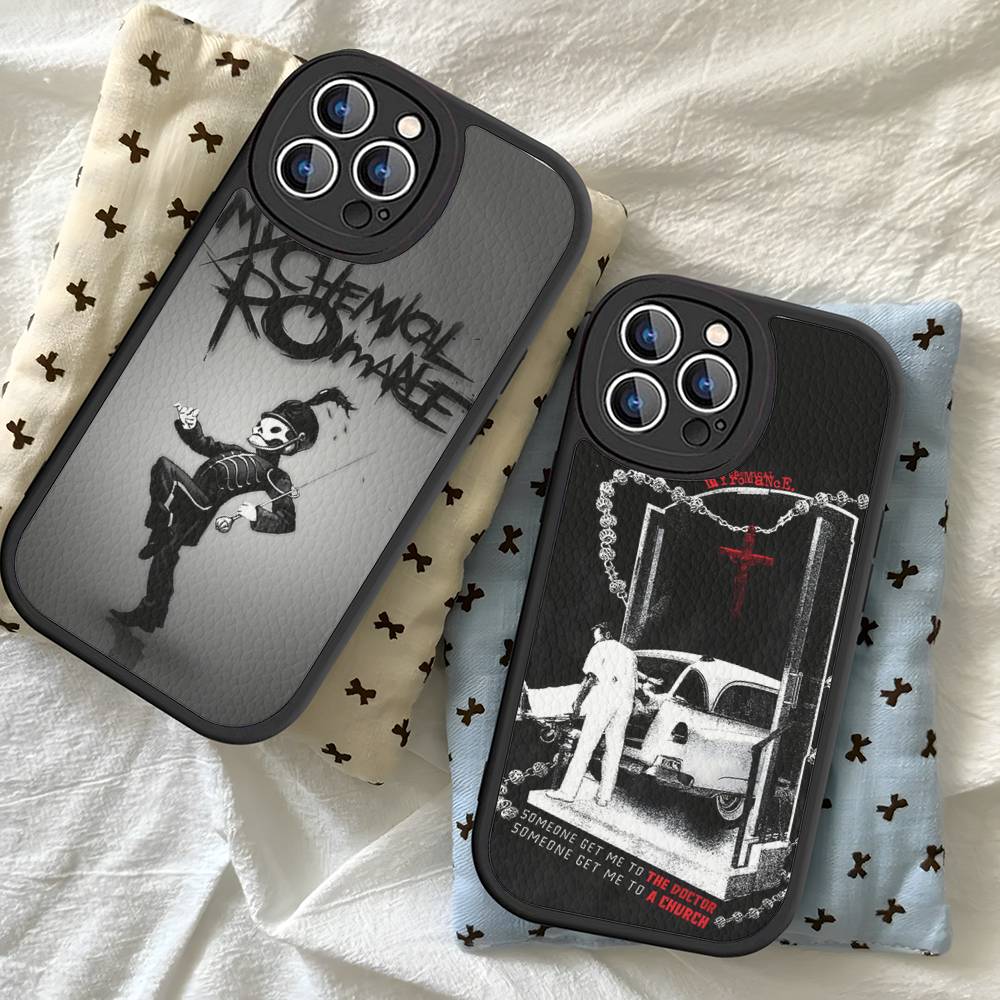My Chemical Romance Phone Case For IPhone 16 15 14 13 12 11 Pro Max Plus Mini Leather Cover
