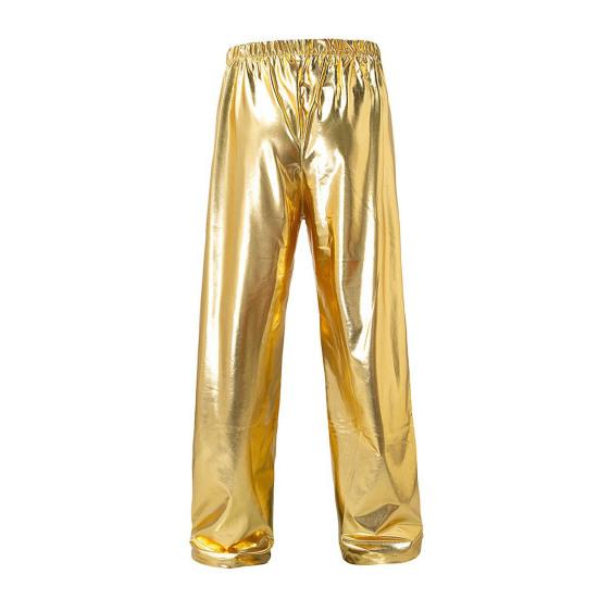 Men Pants Soft Breathable Comfortable Solid Color Elastic Waist Loose Fit Shiny Fashionable Pants Long Trousers