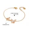  New Butterfly Chain Bangle Bracelet Trendy Stainless Steel Golden Bracelet Waterproof Jewelry Girls Gift New Bijoux