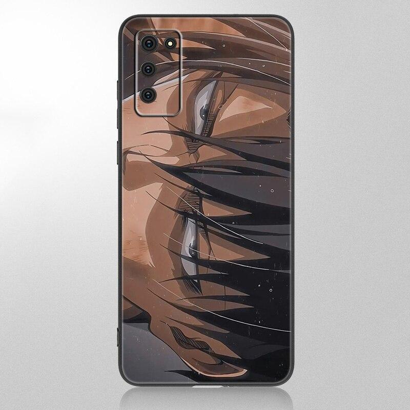 Husa Anime atac pe Titan pentru Samsung Galaxy A12 A02S A22 A32 A52 A72 A71 A51 A41 A31 A21 A11 A50 A70 A10S A20S Husa neagra