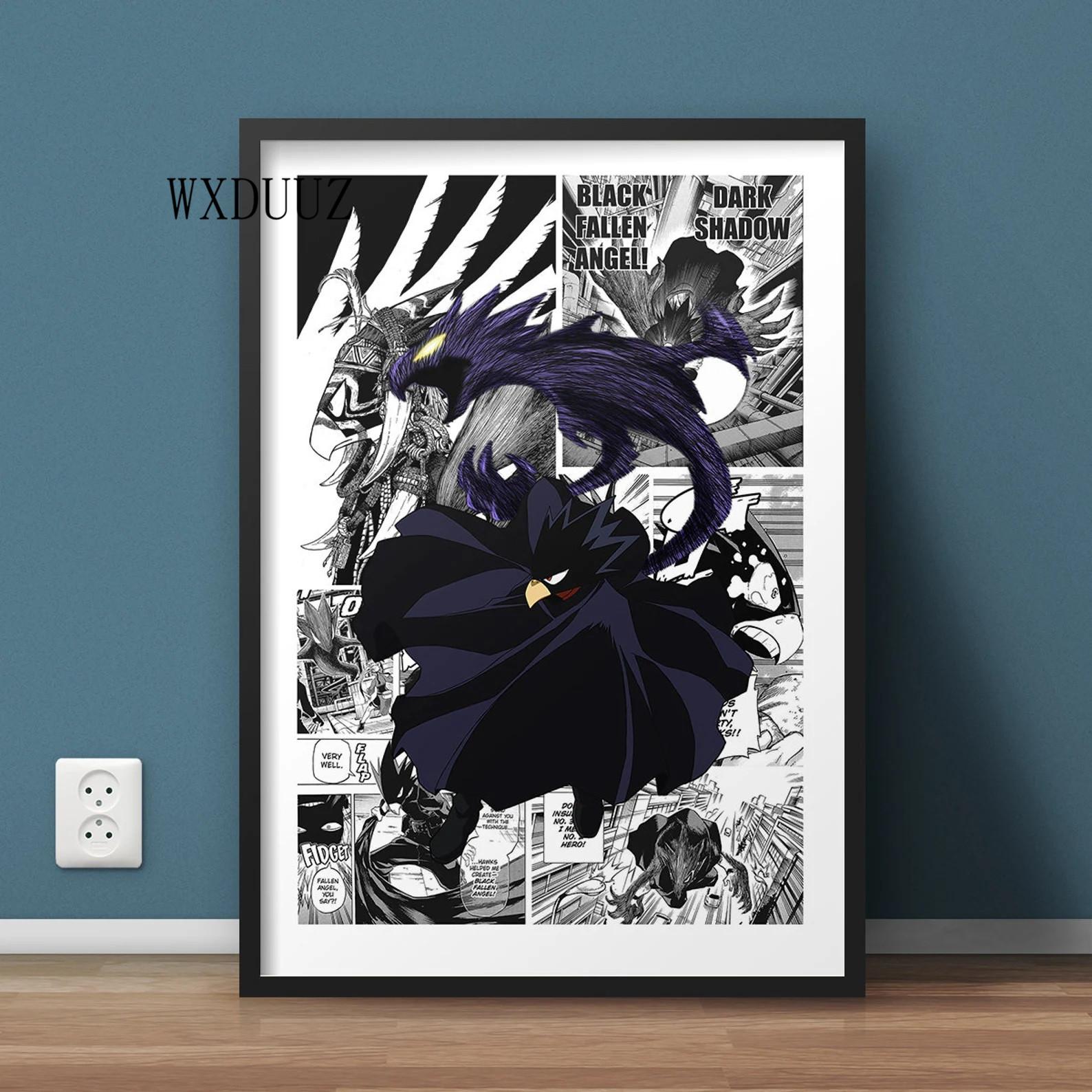 

Винтажный аниме-фигурка «Мой герой Академии», черно-белый постер Izuku/Shoto, настенное искусство Kawaii, домашний декор, холст, постеры A4 21x30cm No Frame