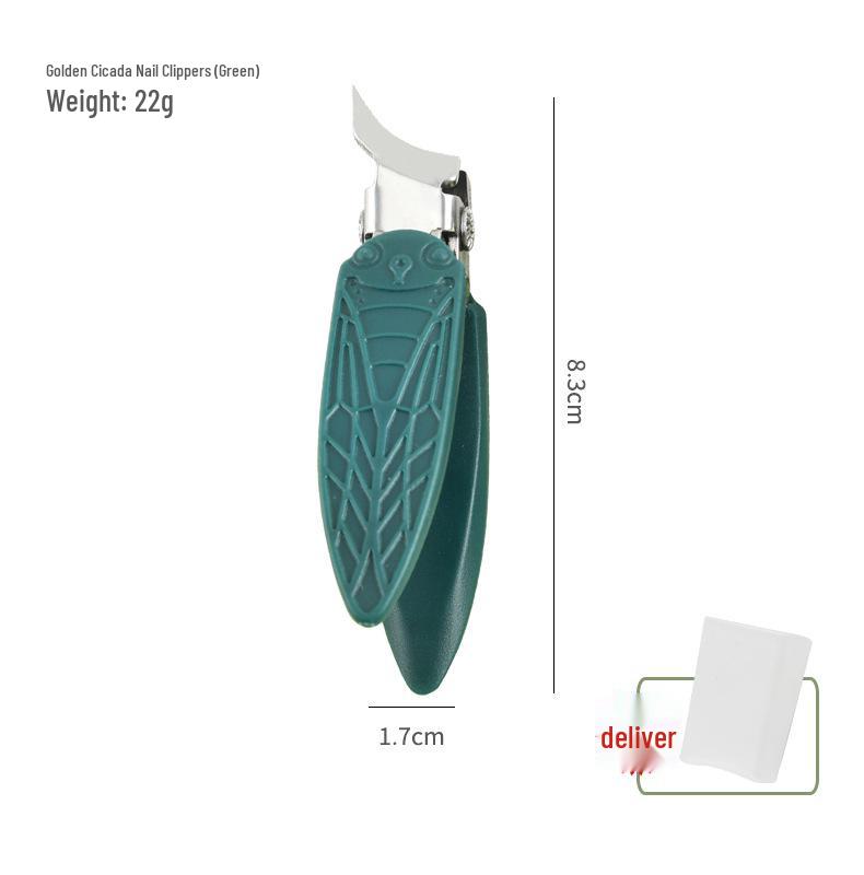 In Stock: Imitation Gold Cicada Anti-Splash Super Sharp Angled Nail Clippers with Large Opening and Stainless Steel Pliers