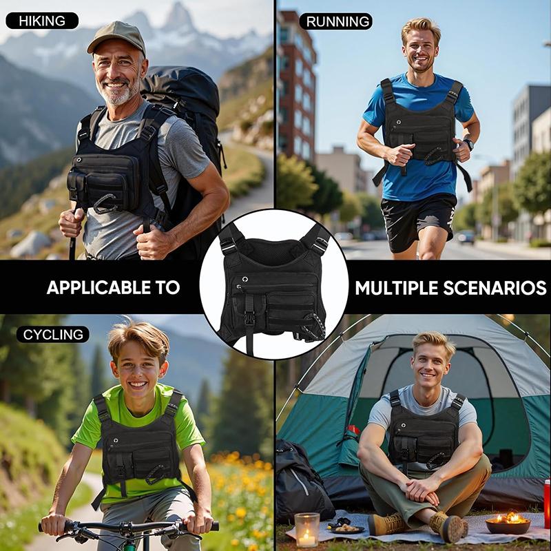 Outdoor Tactical Chest Bag for Men Utility EDC Travel Chest Pack for Running Hiking Chest Vest Holster