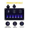 6 Gang Switch Blue Rocker Circuit Panel Breaker LED Waterproof Car Marine Boat V