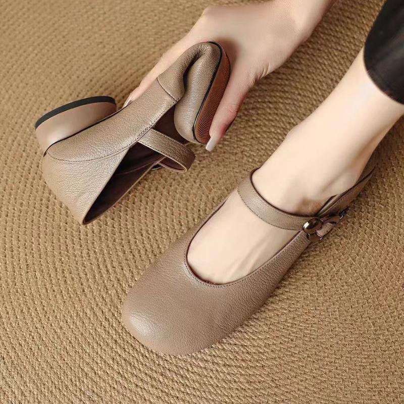 Elegant Women Heeled Shoes New Sandals Summer 2025 Designer Chunky Loafers Casual Woman Buckle Shallow Shoes Zapatillas