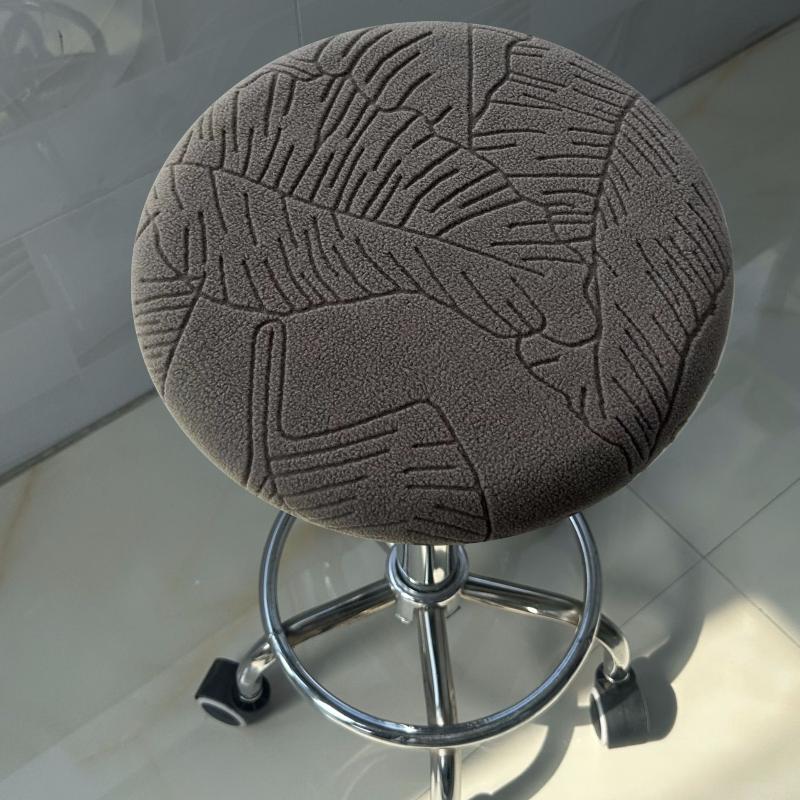 1Pcs Stretch Round Chair Covers Jacquard Round Bar Stool Seat Covers For Stool Chair Washable Stool Cushion Slipcover