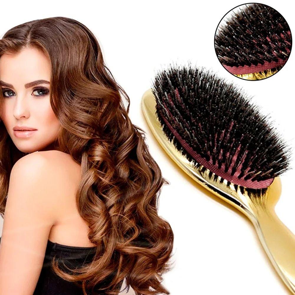Oval Shape Hair Brush PS Hairdressing Massage Comb Boar Bristle Paddle Hair Brush Hairdressing