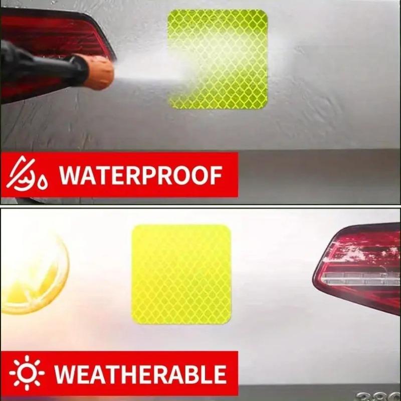 10 Pcs High Visibility Reflective Stickers Waterproof Fluorescent Yellow Green for Car Motorcycle Bicycle Truck