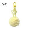Pompom Decorative Accessories Plush Ball Keychain, Fluffy Pendant with Hollow Star, Backpack Portable Bag Decoration Purse Accessories, Gift for Women