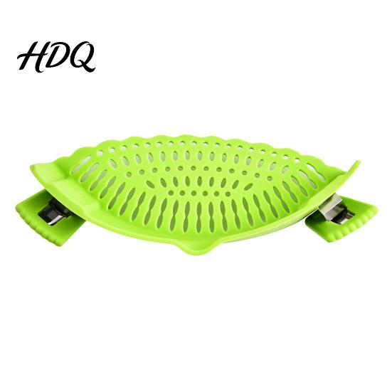 Clip-on Pasta Strainer Silicone Pot Edge Strainer Kitchen Colander for Vegetables Anti-slip Side Drainer Non Slip with Drip Guard Boiling