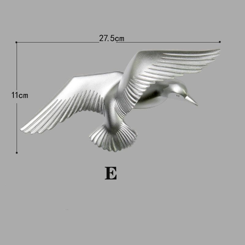 3D resin bird wall decorations three-dimensional wall stickers white gold bird statue living room TV sofa background wall art