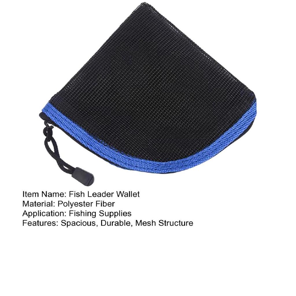 Yousheng Fly Fishing Leader Wallet Black Mesh Fly Fishing Leader Pocket Tippet Line Storage Bag for Saltwater Freshwater Fishing