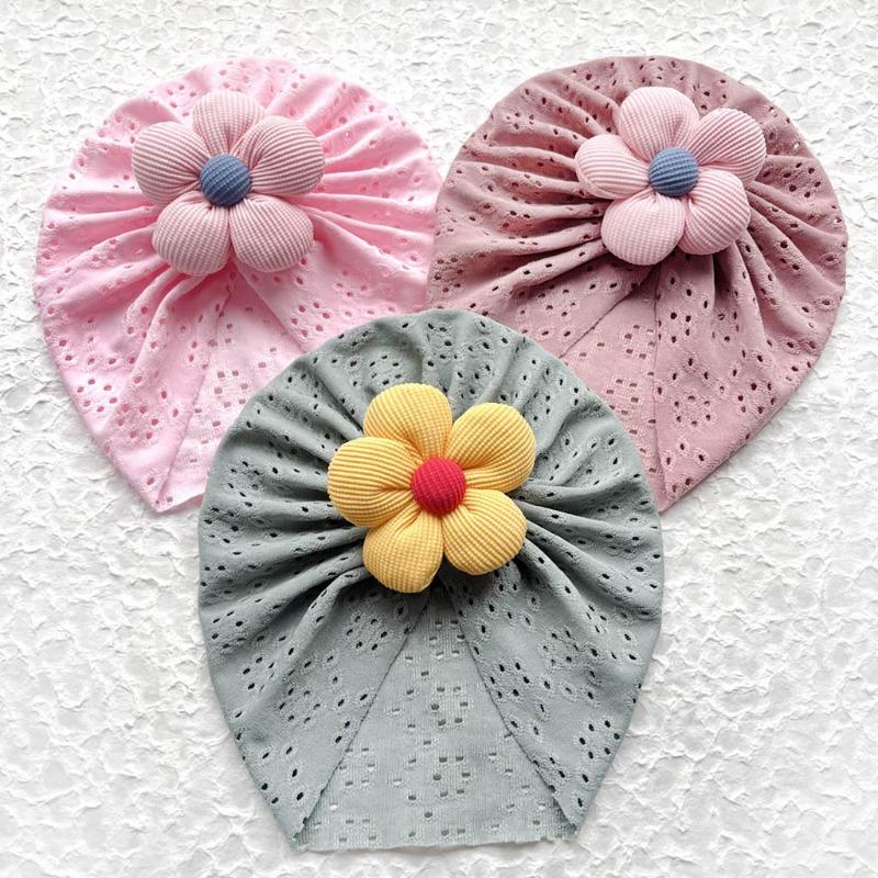 Hollow Baby Fetal Cap, Cute Flower Children's Pullover Hat, Four Seasons Thin Soft Baby Hat