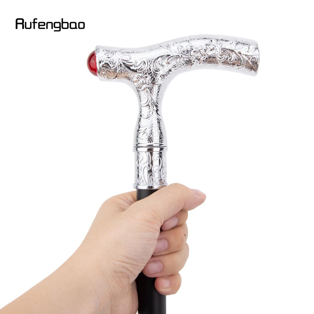 Röd Diamant Vit Blomma Boll Modekäpp Dekorativ Käpp Cospaly Vintage Fest Modesticka Kräkla 92cm