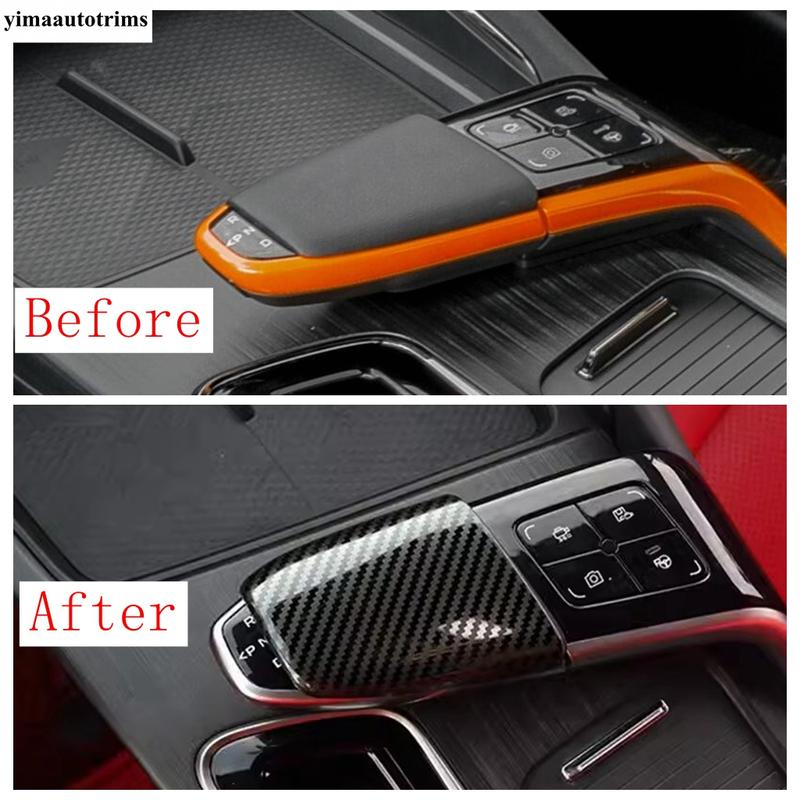 Car Gear Shift Head Knob Decoration Cap Sequ Cover Trim For CHANGAN UNI-T UNIT - 2024 Carbon Fiber Accessories Interior